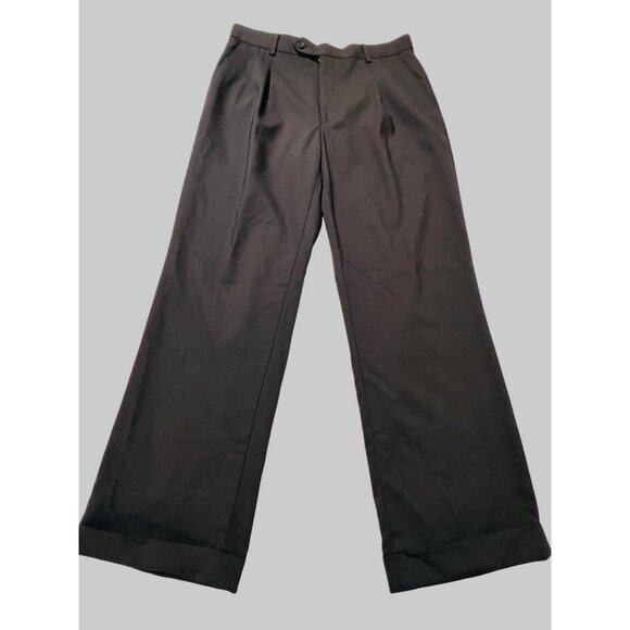 Savile Row Co. Other - Savile Row Co. London 33R Black 100% Wool Pleated Cuff Dress Pants Preppy Formal